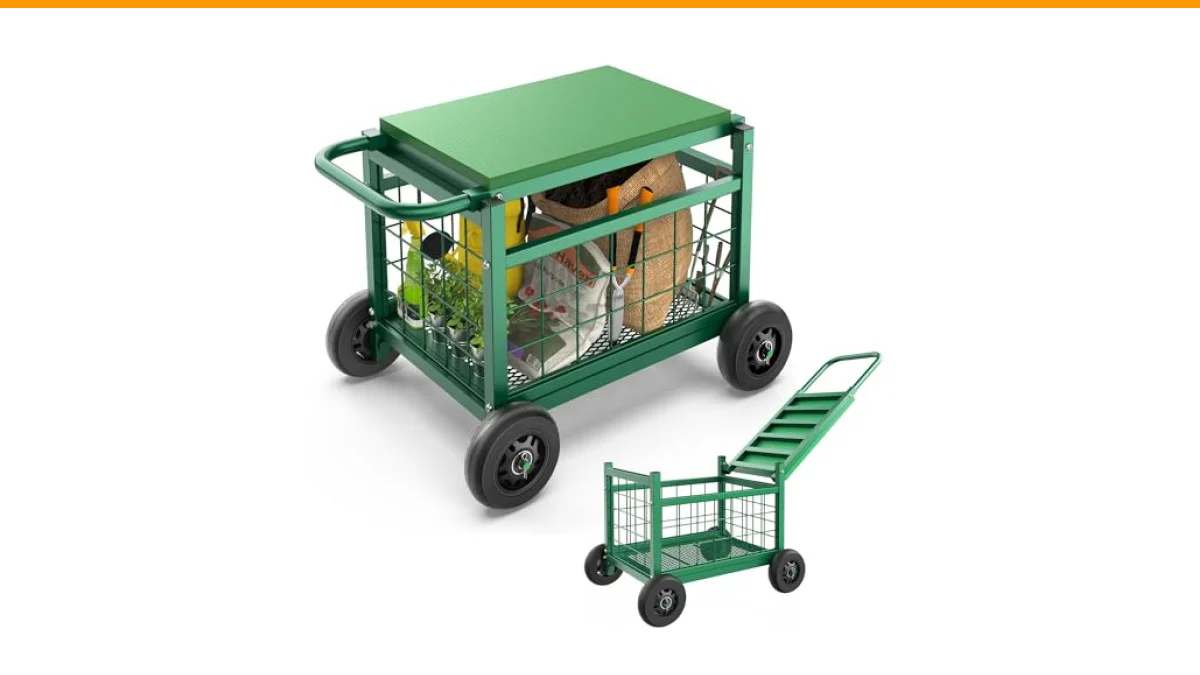 Best Garden Cart with Seat: 5 Top Picks for Pain-Free Gardening 6 best garden cart with seat