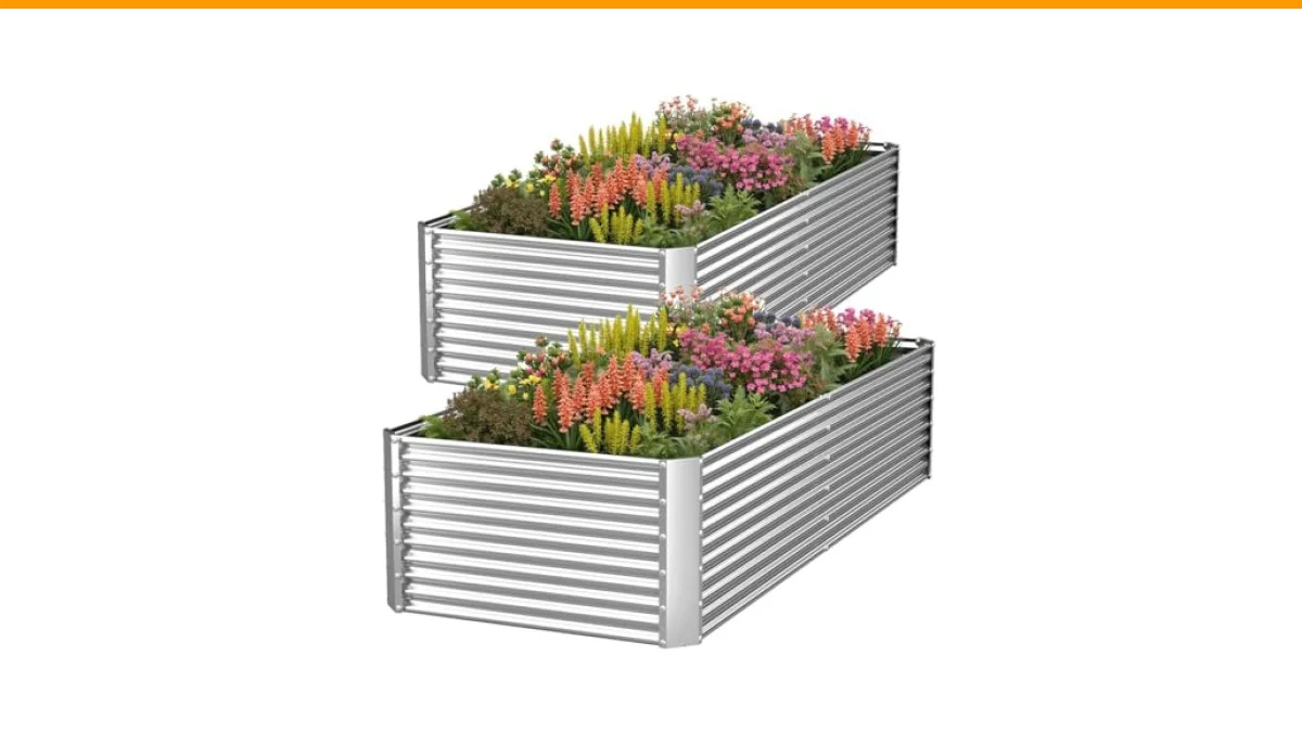 galvanised steel garden bed