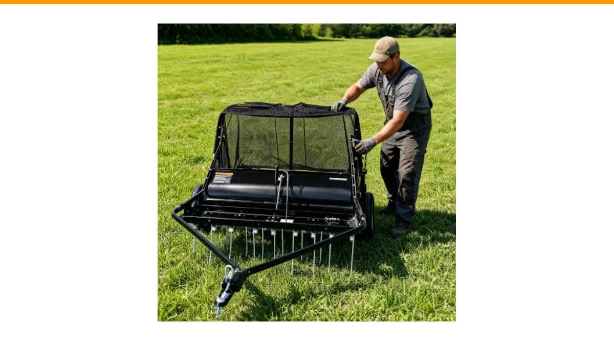 lawn sweeper with dethatcher reviews